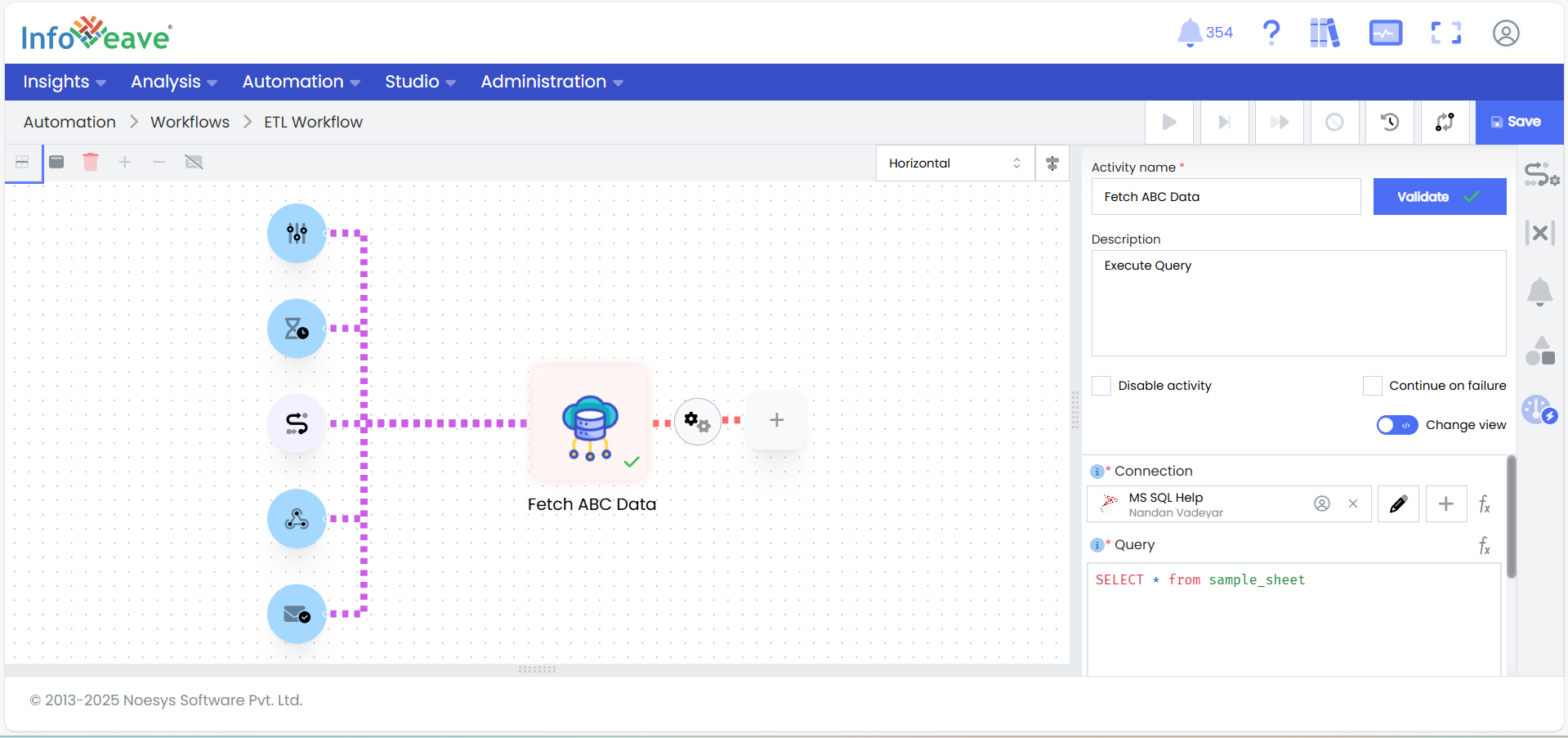 Importing Tables on Infoveave