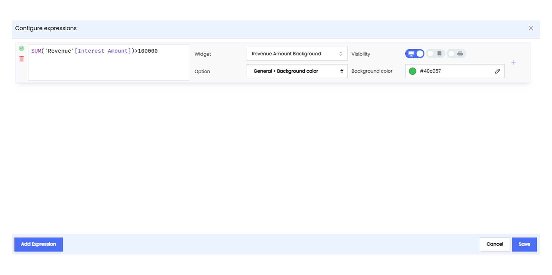 Configure the Expression